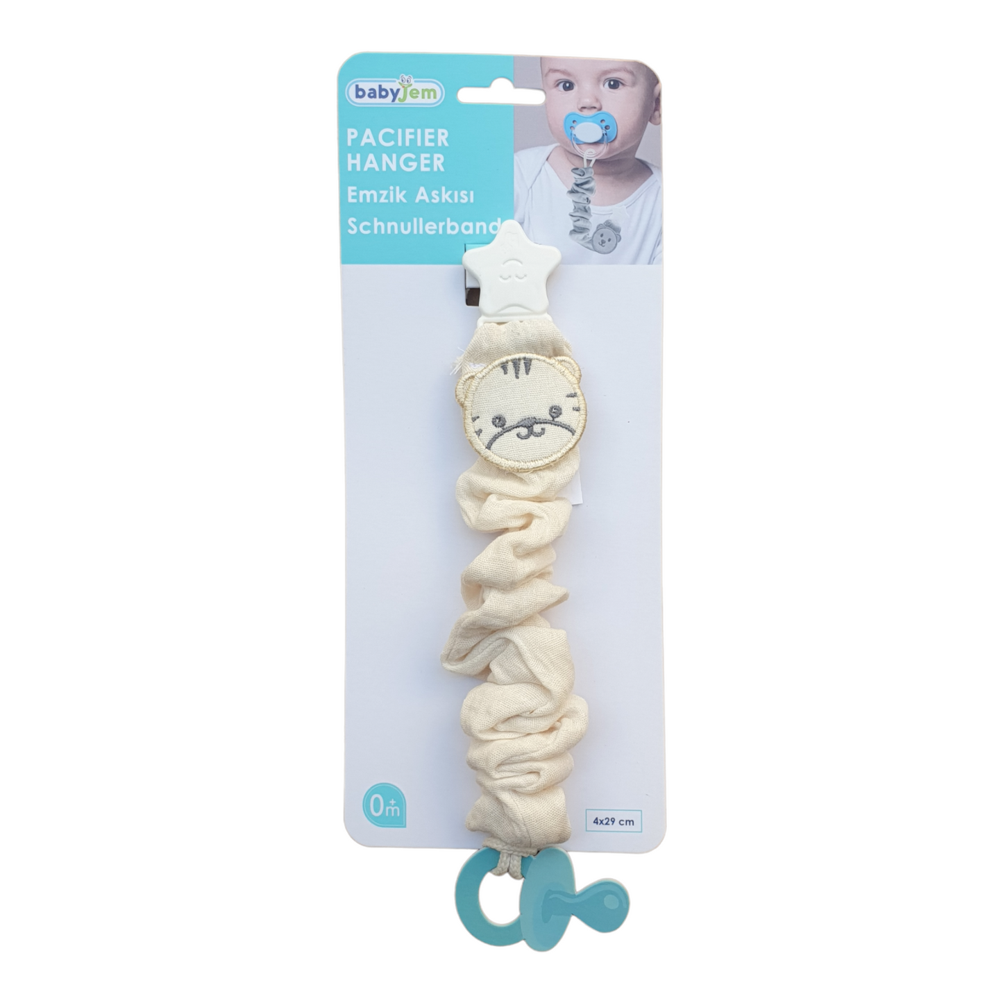 Tiger Pacifier Hanger-Bear, catbabygear, Hanger, Holder, Off-White, Pacifier, Tiger, White-Babyjem-[Too Twee]-[Tootwee]-[baby]-[newborn]-[clothes]-[essentials]-[toys]-[Lebanon]