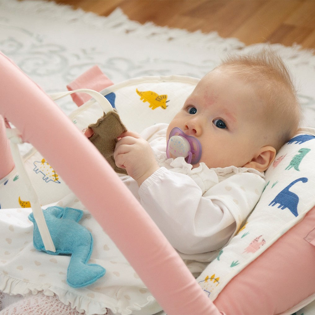 Lay Sit Play Cushion Pink-Baby nest, Babynest, Blue, catbabygear, catnest, Colors, Comfortable, Girl, Lay, Laying, Mat, Muscles, Nest, Orange, Play, Sit, Sitting, Sleep, Sleeping, Train, Tummy, White-Babyjem-[Too Twee]-[Tootwee]-[baby]-[newborn]-[clothes]-[essentials]-[toys]-[Lebanon]