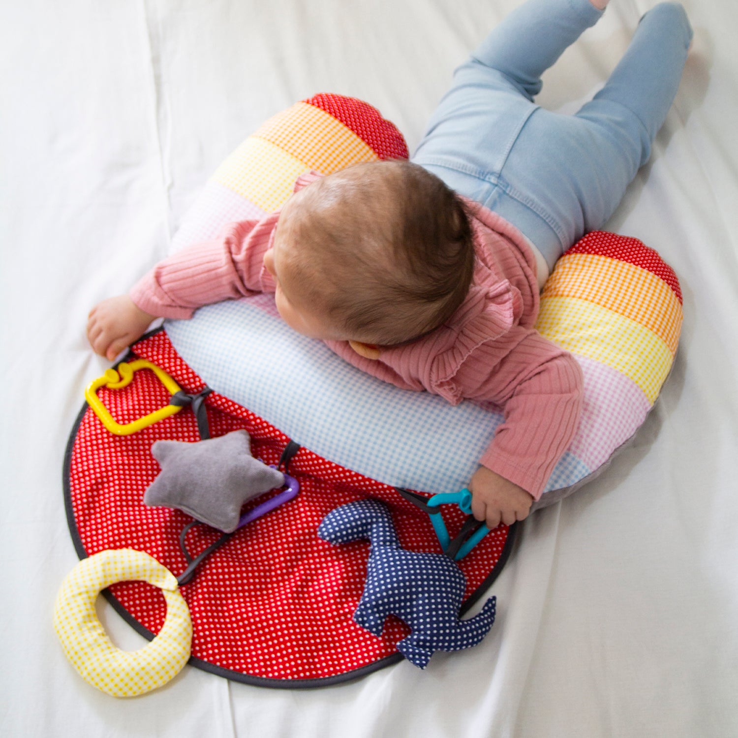 Exercise Pillow with Toys-Boy, catbabygear, catedu, cattoy18m+, catveh, Colors, Exercise, Girl, Lay, Laying, Newborn, Pillow, Play, Safe, Sensory, Shapes, Sleeping, Soft, Toys, Tummy, Unisex-Babyjem-[Too Twee]-[Tootwee]-[baby]-[newborn]-[clothes]-[essentials]-[toys]-[Lebanon]