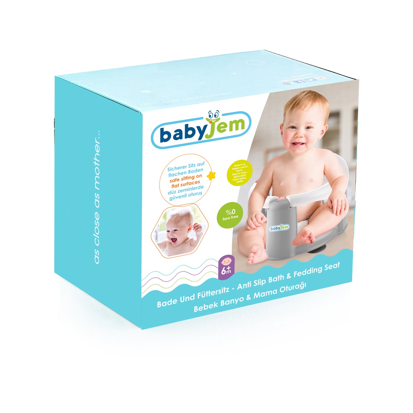 Anti-Slip Bathing and Feeding Seat-Anti, Antislip, Bath, Bathing, catbabygear, Comfort, Eating, Feeding, Grey, Safe, Slip, Suction-Babyjem-[Too Twee]-[Tootwee]-[baby]-[newborn]-[clothes]-[essentials]-[toys]-[Lebanon]