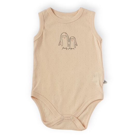 Basic Light Pink Sleeveless Body with Penguins-Body, Bodysuit, Catgirl, Creeper, Girl, Onesie, Penguins, Pink, Sleeveless, SS23-BiBaby-[Too Twee]-[Tootwee]-[baby]-[newborn]-[clothes]-[essentials]-[toys]-[Lebanon]