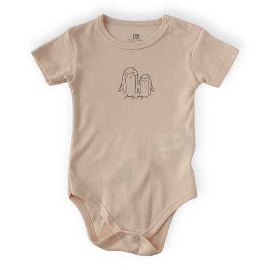 Basic Light Pink Body with Penguins-Body, Bodysuit, Catgirl, Creeper, Elephant, Girl, Onesie, Penguin, Pink, Short Sleeve, SS23-BiBaby-[Too Twee]-[Tootwee]-[baby]-[newborn]-[clothes]-[essentials]-[toys]-[Lebanon]