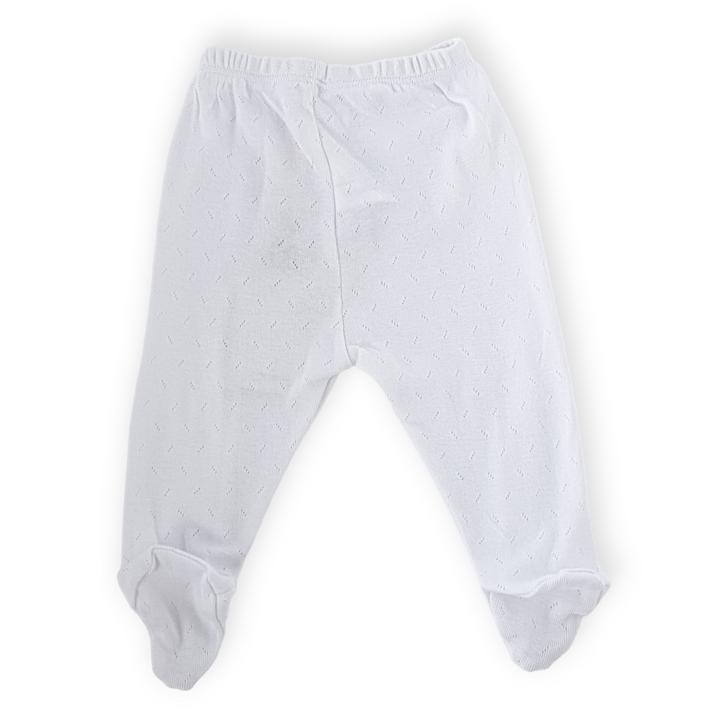 Basic White Footed Pants with Elephants-Boy, Catboy, Catgirl, catpants, Elephant, Footed pants, Girl, Pants, SS23, Unisex, White-BiBaby-[Too Twee]-[Tootwee]-[baby]-[newborn]-[clothes]-[essentials]-[toys]-[Lebanon]