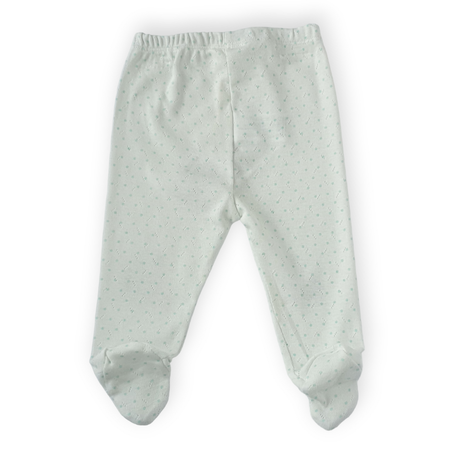 White Footed Pants with Green Dots