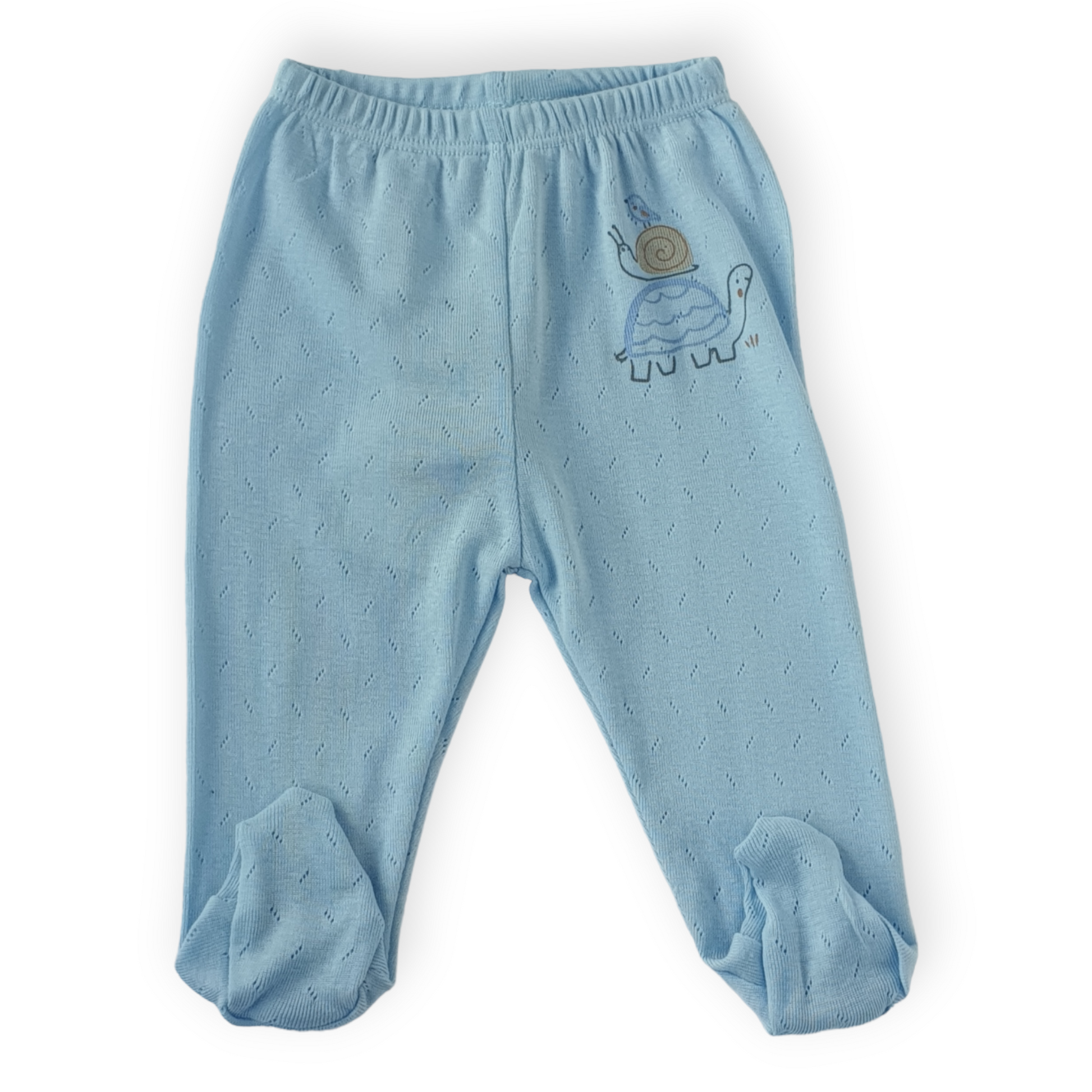 Basic Blue Footed Pants with Turtles