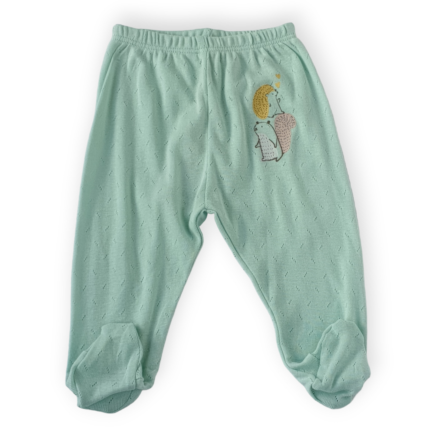 Basic Green Footed Pants with Squirrels