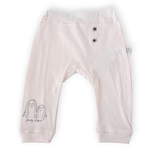 Basic Light Pink Footless Pants with Penguins-Animals, Catgirl, Footless, Girl, Pants, Pink, SS23-BiBaby-[Too Twee]-[Tootwee]-[baby]-[newborn]-[clothes]-[essentials]-[toys]-[Lebanon]