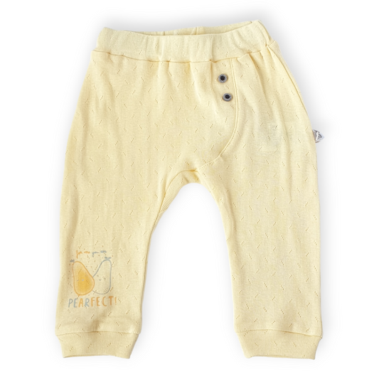 Basic Yellow Footless Pants with Pears-Boy, Catboy, Catgirl, catpants, Footless, Girl, Pants, Pears, SS23, Unisex, Yellow-BiBaby-[Too Twee]-[Tootwee]-[baby]-[newborn]-[clothes]-[essentials]-[toys]-[Lebanon]