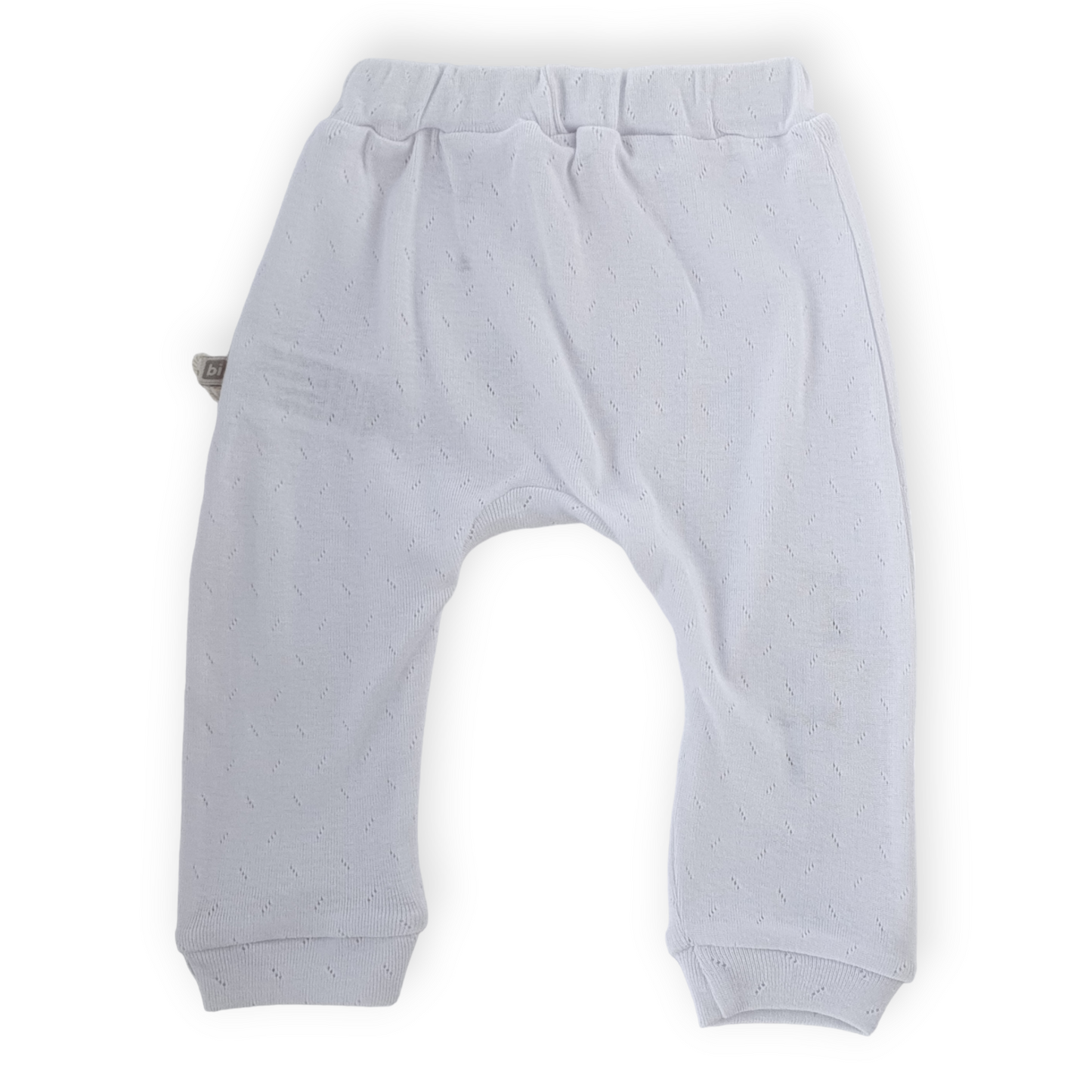 Basic White Footless Pants with Elephants