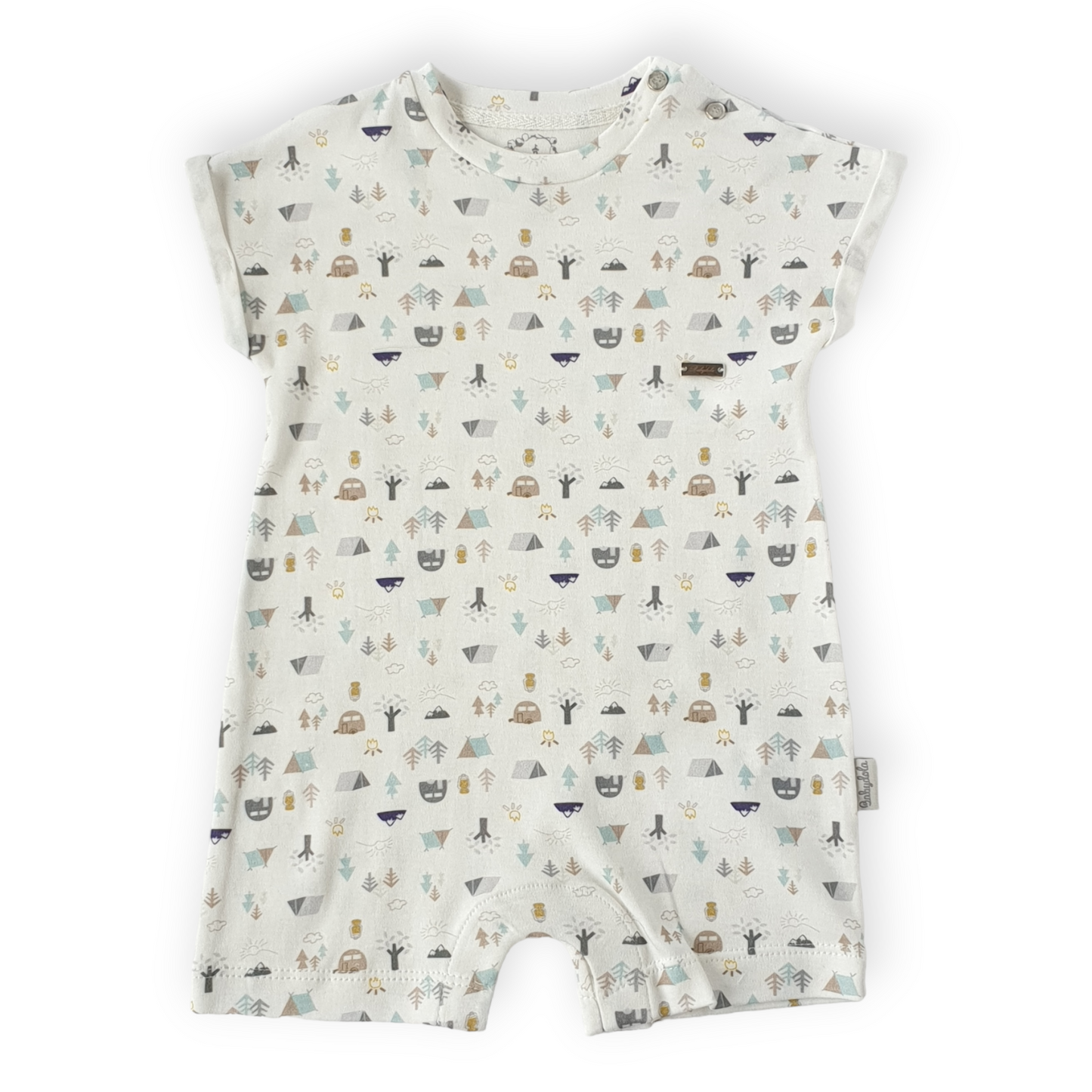Camping Theme Off-White Romper