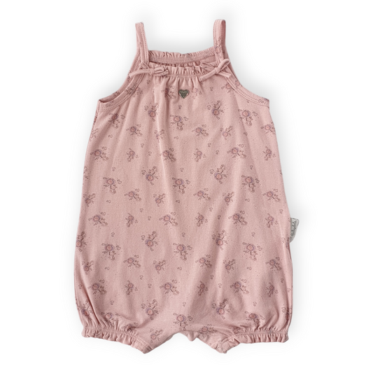 Bunny and Balloons Pattern Baby Girl Romper-Catgirl, Catromper, Flowers, Girl, Pink, Romper, SS23, Straps-Babydola-[Too Twee]-[Tootwee]-[baby]-[newborn]-[clothes]-[essentials]-[toys]-[Lebanon]