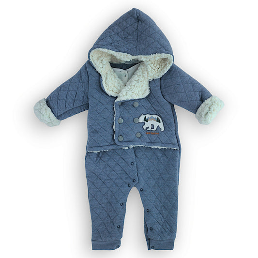 Light Blue Love Nature Jumpsuit with Warm Chest Cover and Hoodie-Blue, Boy, catboy, catgirl, catunisex, Footless, FW23, Girl, Jumpsuit, Light blue, Long sleeve, Overall, Unisex, Warm, Winter-Babydola-[Too Twee]-[Tootwee]-[baby]-[newborn]-[clothes]-[essentials]-[toys]-[Lebanon]