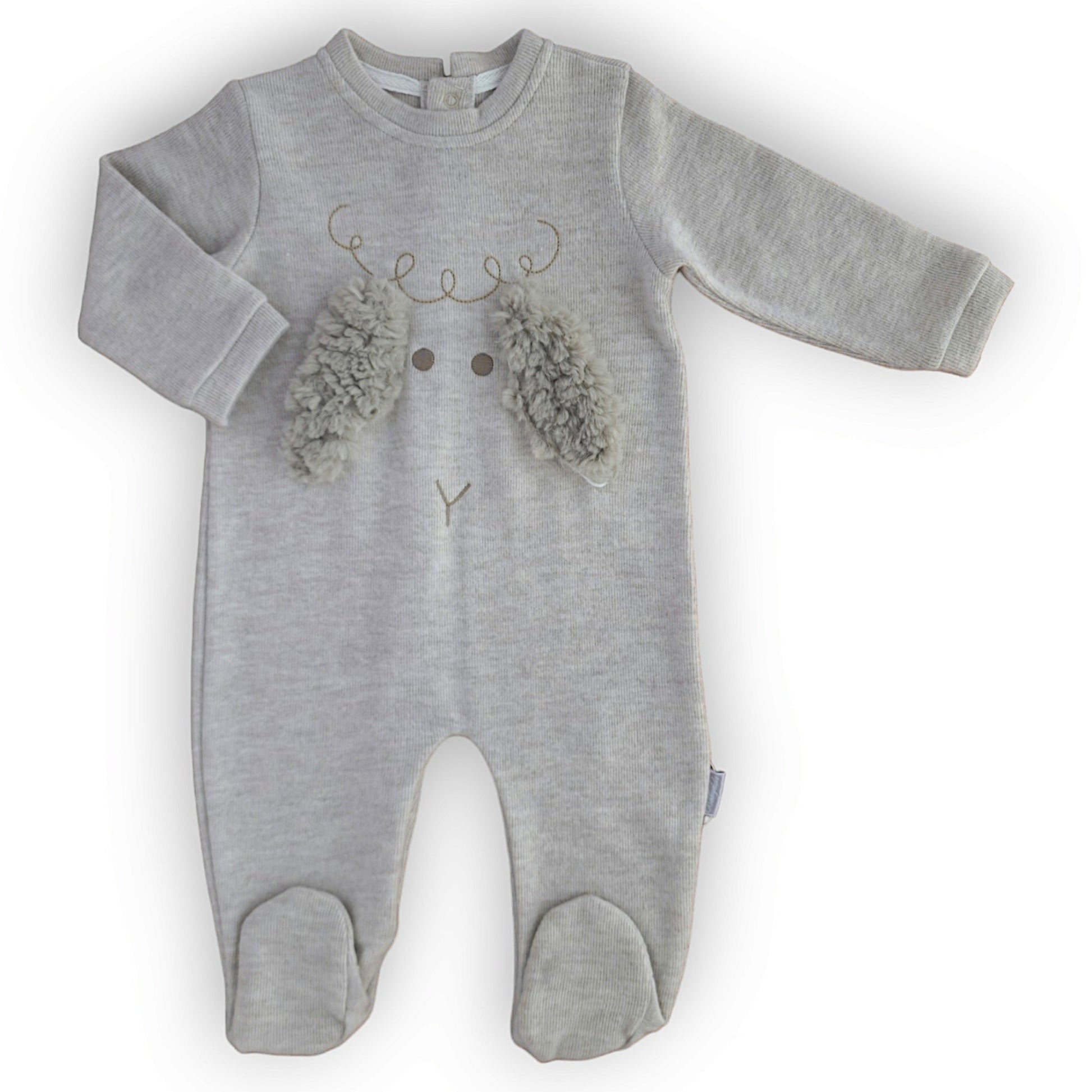 Light Brown Jumpsuit with Cute Sheep Ears-Boy, Brown, catboy, catgirl, catunisex, Ears, Footed, FW23, Girl, Jumpsuit, Light Brown, Long sleeve, Overall, Sheep, Unisex-Babydola-[Too Twee]-[Tootwee]-[baby]-[newborn]-[clothes]-[essentials]-[toys]-[Lebanon]
