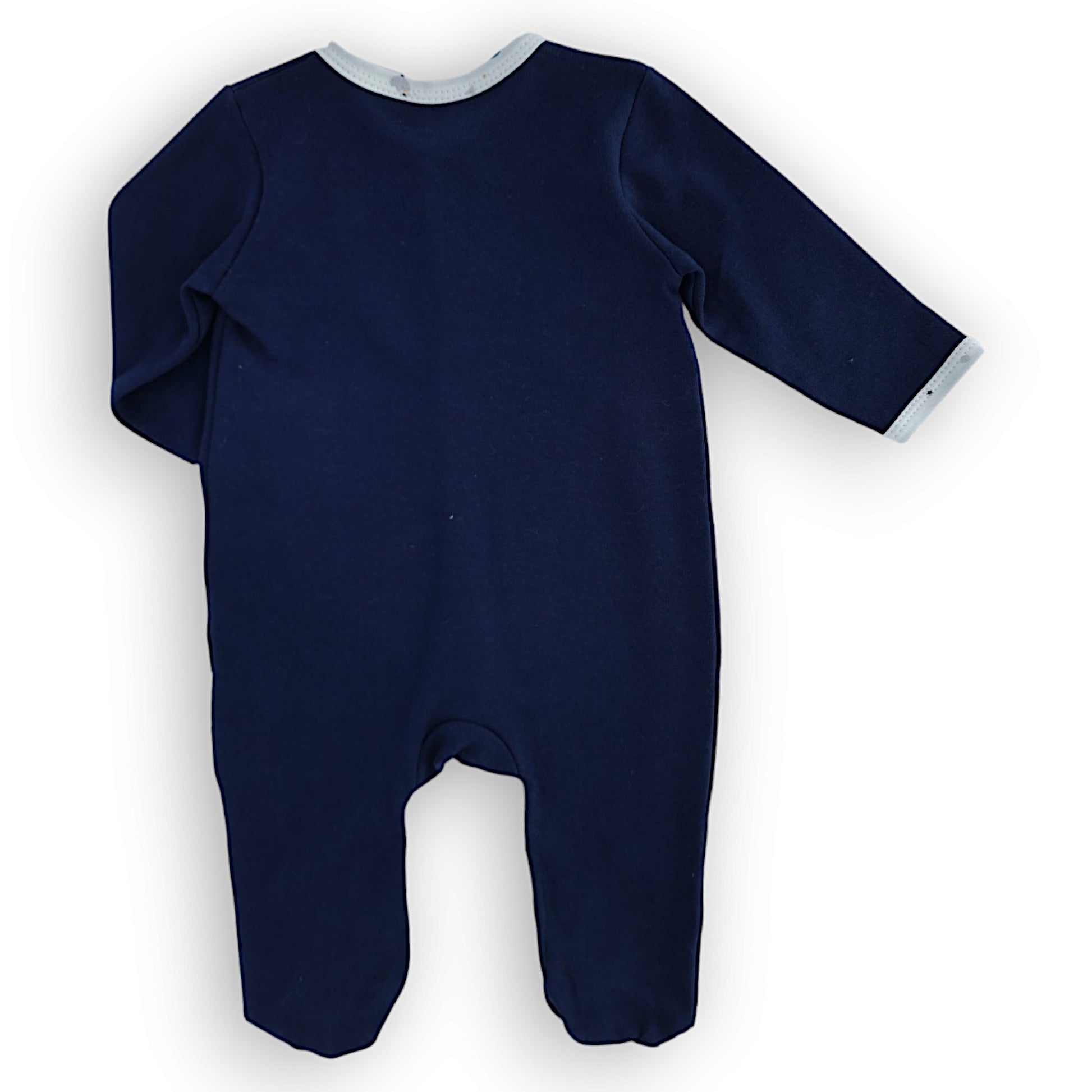 Navy Blue Happy Home Jumpsuit with Cap-Blue, Boy, Cap, catboy, catgirl, catunisex, Footed, FW23, Girl, Happy, Home, Jumpsuit, Long sleeve, Navy, Overall, Unisex-Babydola-[Too Twee]-[Tootwee]-[baby]-[newborn]-[clothes]-[essentials]-[toys]-[Lebanon]