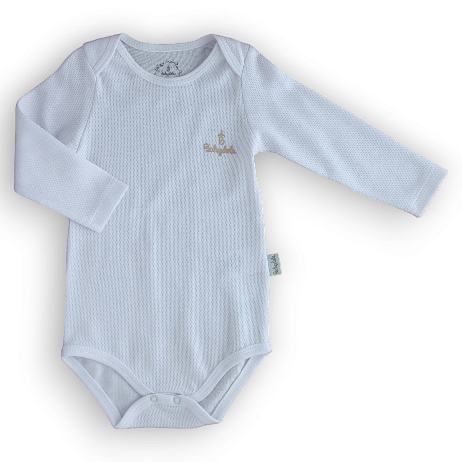Basic Whote Body with Perforated Texture-Basic, Body, Bodysuit, Boy, catboy, catgirl, catunisex, Creeper, FW23, Girl, Long Sleeve, Onesie, Perforated, Plain, Unisex, White-Babydola-[Too Twee]-[Tootwee]-[baby]-[newborn]-[clothes]-[essentials]-[toys]-[Lebanon]