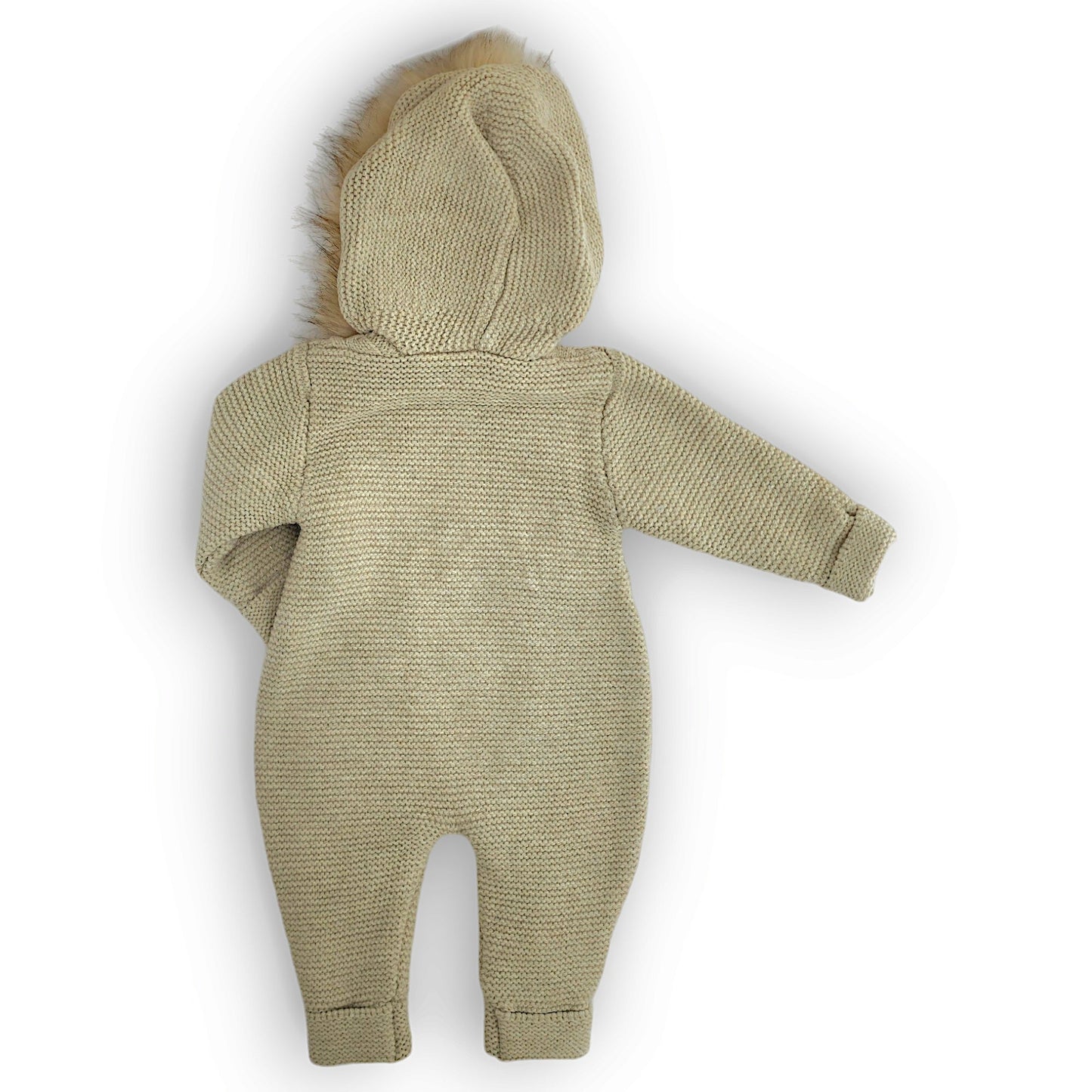 Fur Hooded Wellsoft Wool Beige Overall-Beige, Boy, catboy, catgirl, catunisex, Footless, Fur, FW23, Girl, Hoodie, Jumpsuit, Long sleeve, Off-white, Overall, Unisex, Winter, Wool-Beybek-[Too Twee]-[Tootwee]-[baby]-[newborn]-[clothes]-[essentials]-[toys]-[Lebanon]
