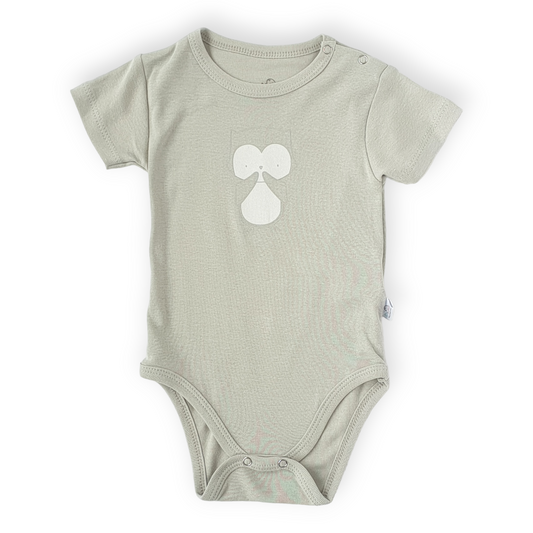 Basic Grey Body with Owl-Body, Bodysuit, Boy, Catboy, Catgirl, Creeper, Girl, Grey, Onesie, Owl, Short sleeve, SS23, Unisex-Bimini-[Too Twee]-[Tootwee]-[baby]-[newborn]-[clothes]-[essentials]-[toys]-[Lebanon]