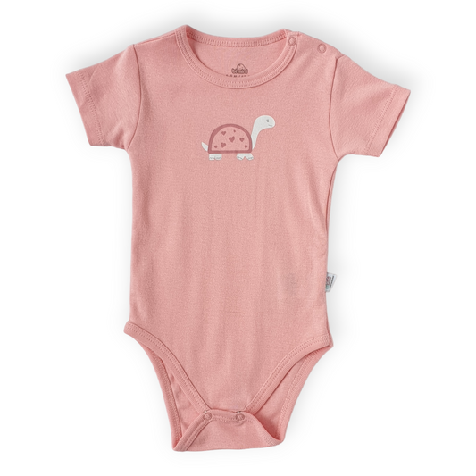 Basic Pink Body with Turtle-Body, Bodysuit, Catgirl, Creeper, Girl, Onesie, Pink, Short sleeve, SS23, Turtle-Bimini-[Too Twee]-[Tootwee]-[baby]-[newborn]-[clothes]-[essentials]-[toys]-[Lebanon]