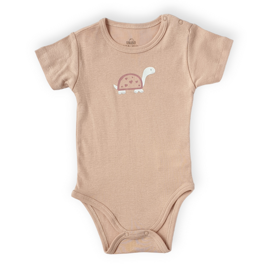 Basic Beige Body with Turtle-Beige, Body, Bodysuit, Catgirl, Creeper, Girl, Onesie, Short sleeve, SS23, Turtle-Bimini-[Too Twee]-[Tootwee]-[baby]-[newborn]-[clothes]-[essentials]-[toys]-[Lebanon]