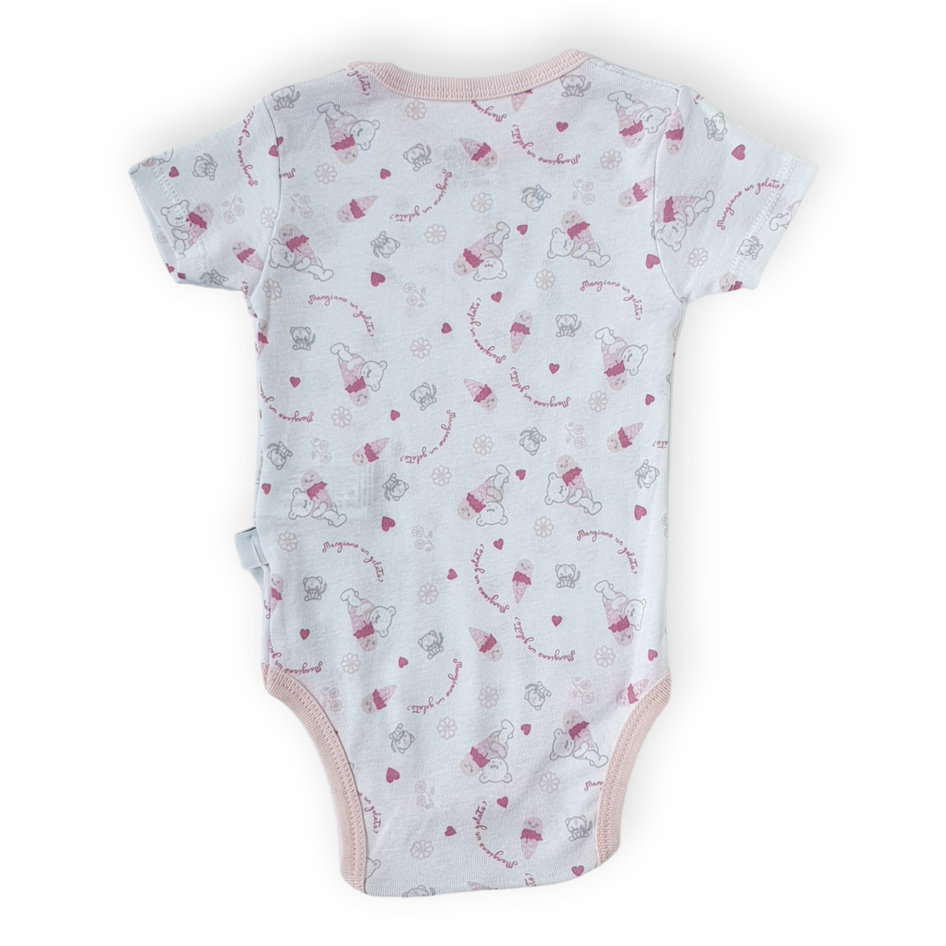 Teddy Bear Pink Body-Bear, Body, Bodysuit, Catgirl, Creeper, Girl, Onesie, Pink, Short sleeve, SS23, White-Bimini-[Too Twee]-[Tootwee]-[baby]-[newborn]-[clothes]-[essentials]-[toys]-[Lebanon]