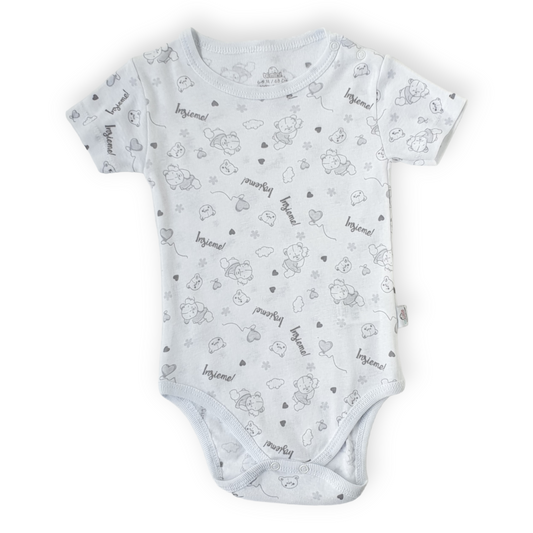 Teddy Bear Grey Body-Bear, Body, Bodysuit, Boy, Catboy, Catgirl, Creeper, Girl, Grey, Onesie, Short sleeve, SS23, White-Bimini-[Too Twee]-[Tootwee]-[baby]-[newborn]-[clothes]-[essentials]-[toys]-[Lebanon]