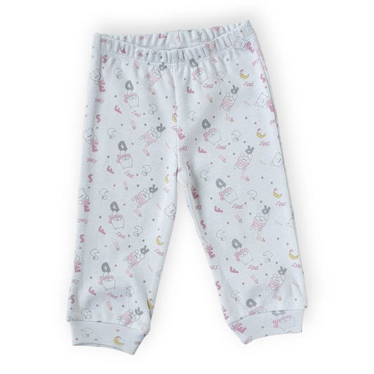 Pink Pants with Bears-Bear, Catgirl, catpants, Girl, Light Pink, Pants, Pink, Short sleeve, SS23, White-Bimini-[Too Twee]-[Tootwee]-[baby]-[newborn]-[clothes]-[essentials]-[toys]-[Lebanon]