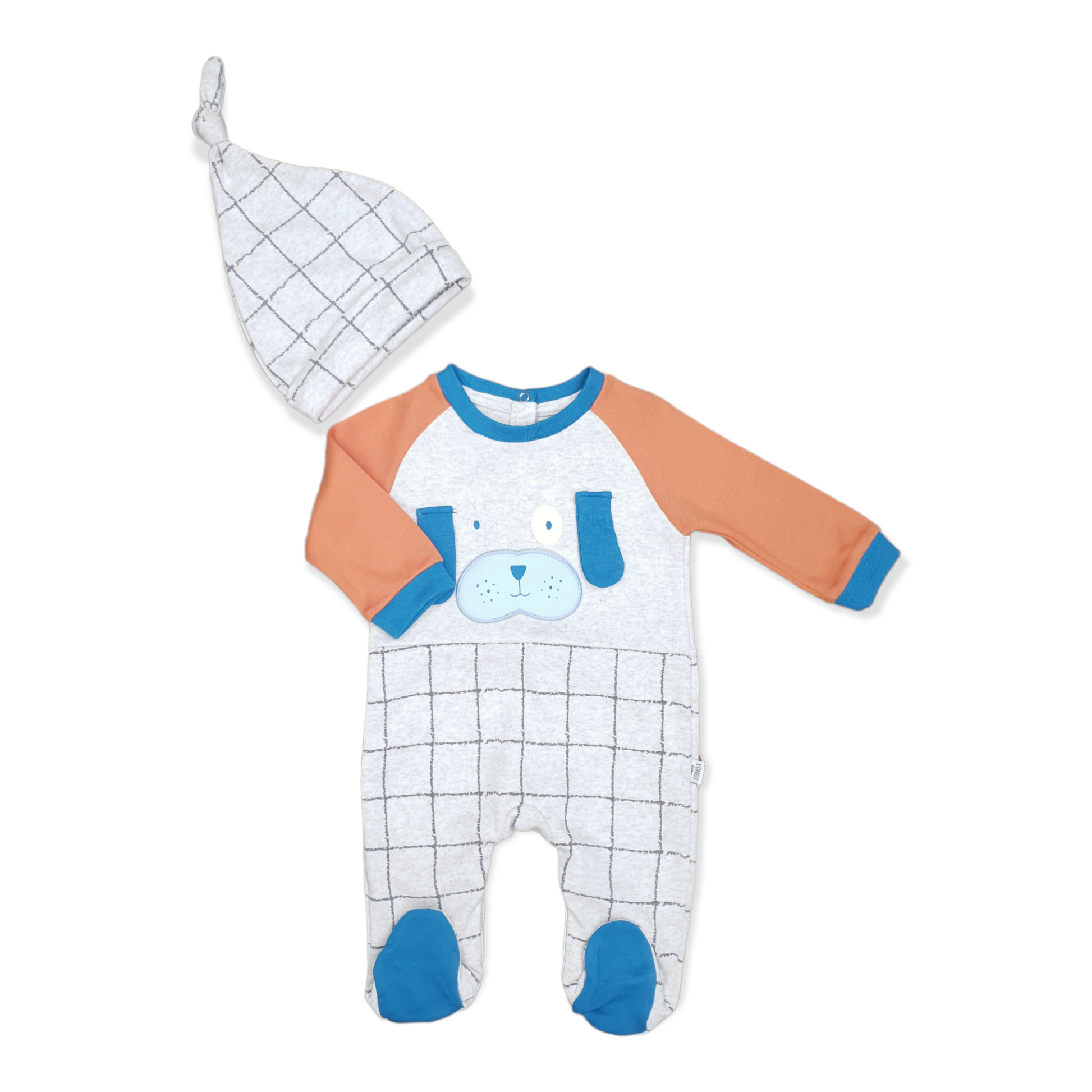 Tongs - Long Sleeve Dog Baby Boy Jumpsuit with Cap (2 pcs)
