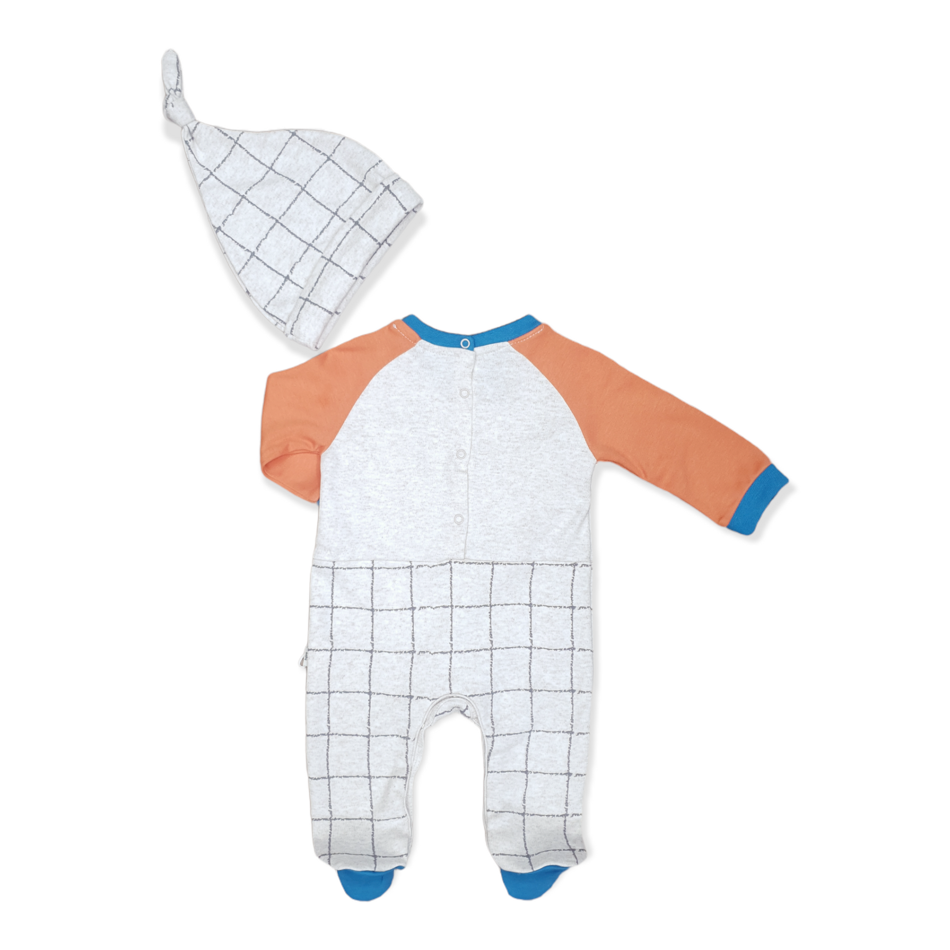 Dog Baby Boy Jumpsuit with Cap-Beige, Blue, Boy, Brown, Cap, catboy, catset2pcs, Dog, footed, Jumpsuit, Long Sleeve, Orange-Tongs-[Too Twee]-[Tootwee]-[baby]-[newborn]-[clothes]-[essentials]-[toys]-[Lebanon]