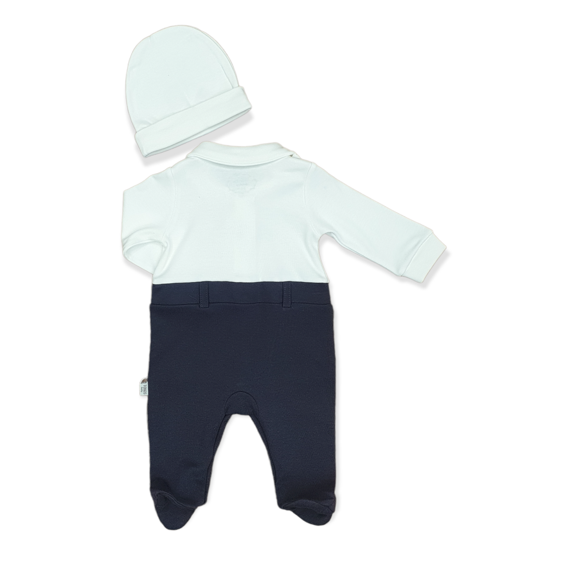 Boy Scout My Camp Jumpsuit with Cap-Blue, Boy, Camp, Cap, catboy, catset2pcs, Dark Blue, Footed, Jumpsuit, Long Sleeve, Scout, Tie, White-Tongs-[Too Twee]-[Tootwee]-[baby]-[newborn]-[clothes]-[essentials]-[toys]-[Lebanon]