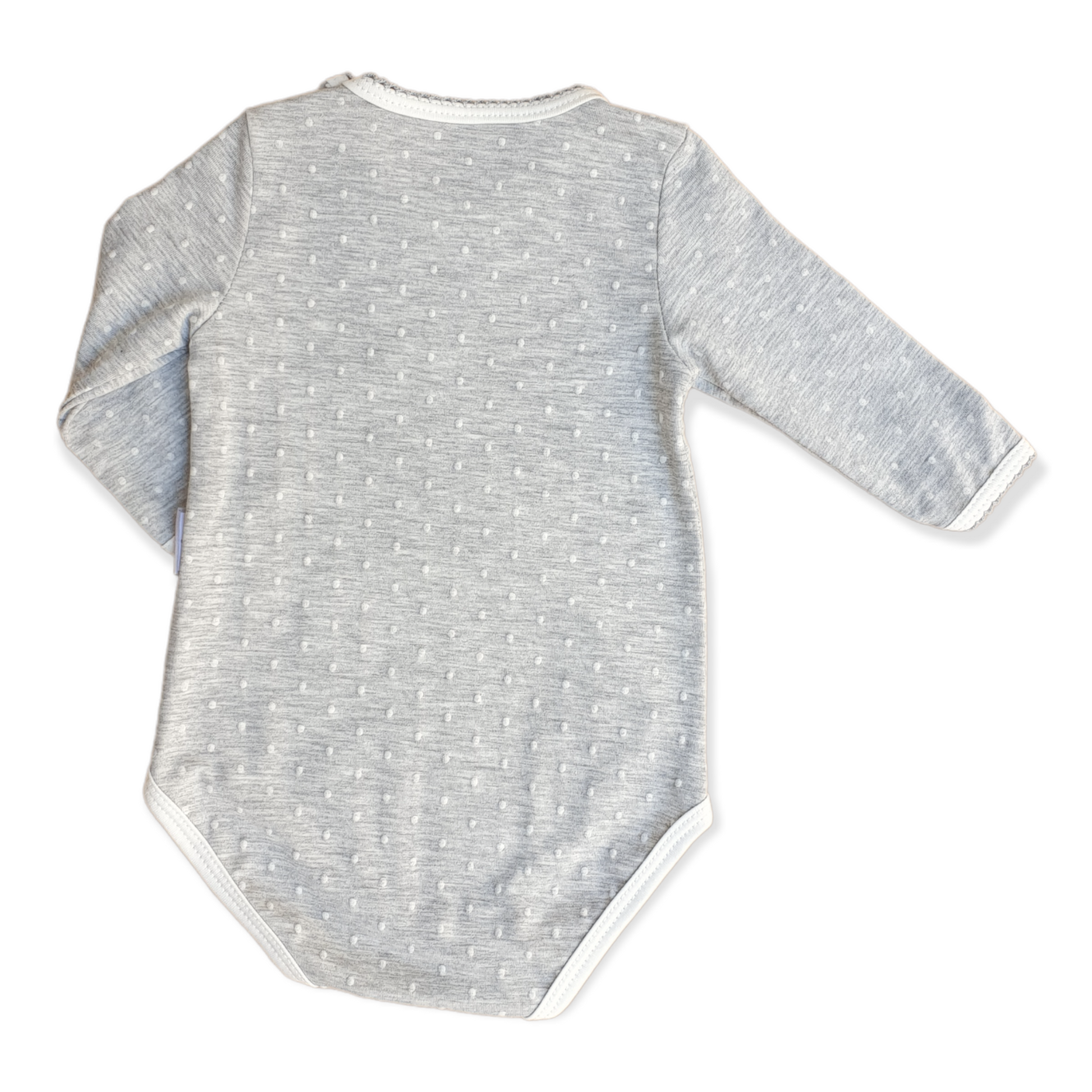 Organic Cotton Grey Dotted Baby Girl Body-Basic, Body, Bodysuit, catgirl, Creeper, Dotted, Girl, Grey, Long Sleeve, Onesie, Organic-Babydola-[Too Twee]-[Tootwee]-[baby]-[newborn]-[clothes]-[essentials]-[toys]-[Lebanon]