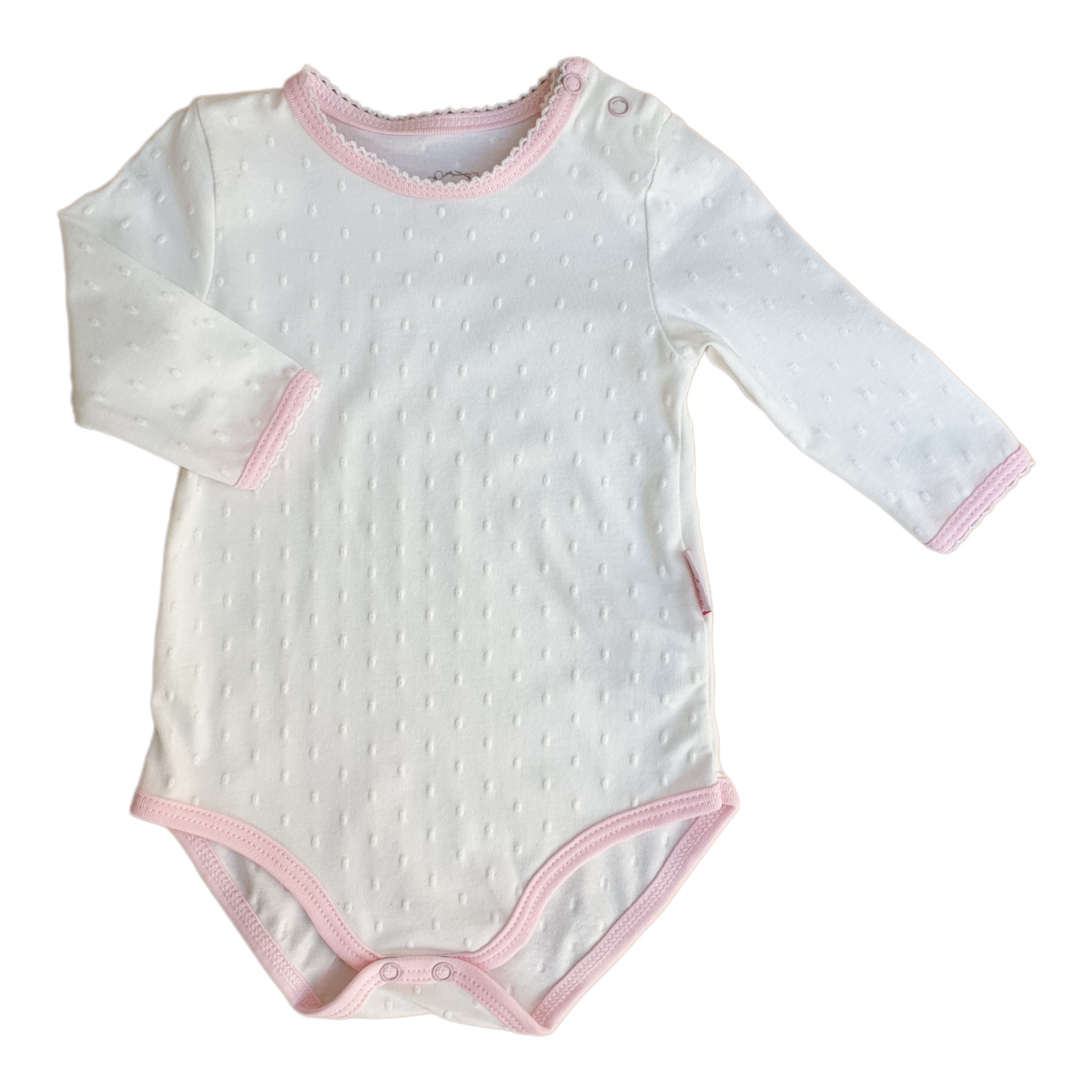 Organic Cotton Off-White Dotted Baby Girl Body 3-6 months