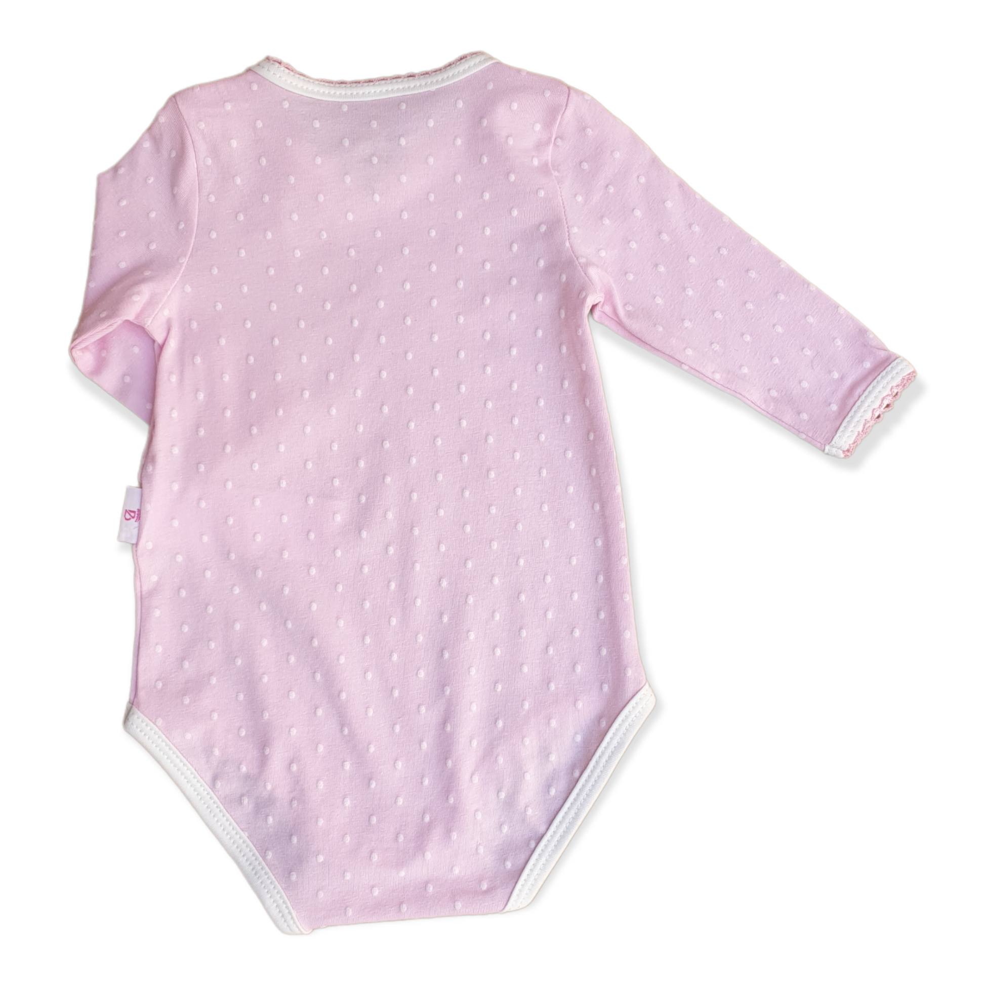 Organic Cotton Pink Dotted Baby Girl Body-Basic, Body, Bodysuit, catgirl, Creeper, Dotted, Girl, Long Sleeve, Off-White, Onesie, Organic-Babydola-[Too Twee]-[Tootwee]-[baby]-[newborn]-[clothes]-[essentials]-[toys]-[Lebanon]