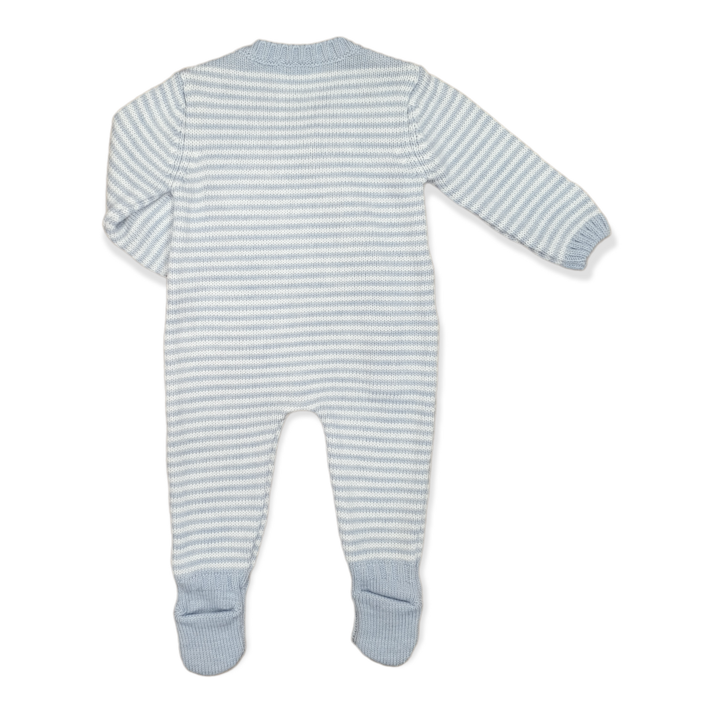 Tricot Baby Boy Jumpsuit with Pocket-Acrylic, Blue, catboy, Fiber, Footed, Girl, Jumpsuit, Light Blue, Long Sleeve, Pocket, Tricot, Warm, White, Winter-Babydola-[Too Twee]-[Tootwee]-[baby]-[newborn]-[clothes]-[essentials]-[toys]-[Lebanon]