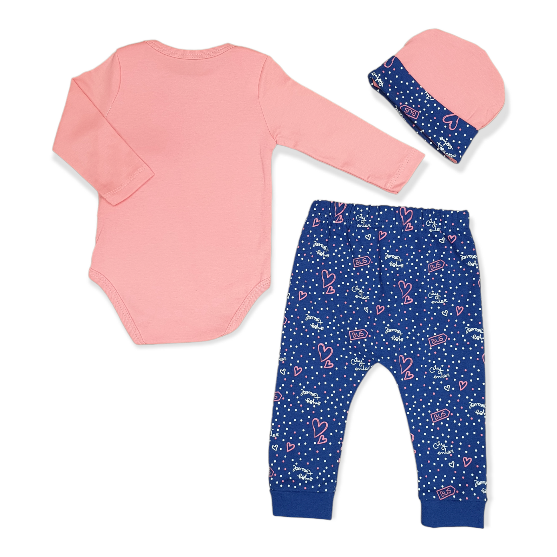 Feel Good Baby Girl Body with Pants and Cap-Blue, Body, Bodysuit, Cap, Cat, catgirl, catset3pcs, Creeper, Ears, Face, Feel, Footless, Girl, Good, Hat, Long Sleeve, Onesie, Pants, Pink-Miniworld-[Too Twee]-[Tootwee]-[baby]-[newborn]-[clothes]-[essentials]-[toys]-[Lebanon]