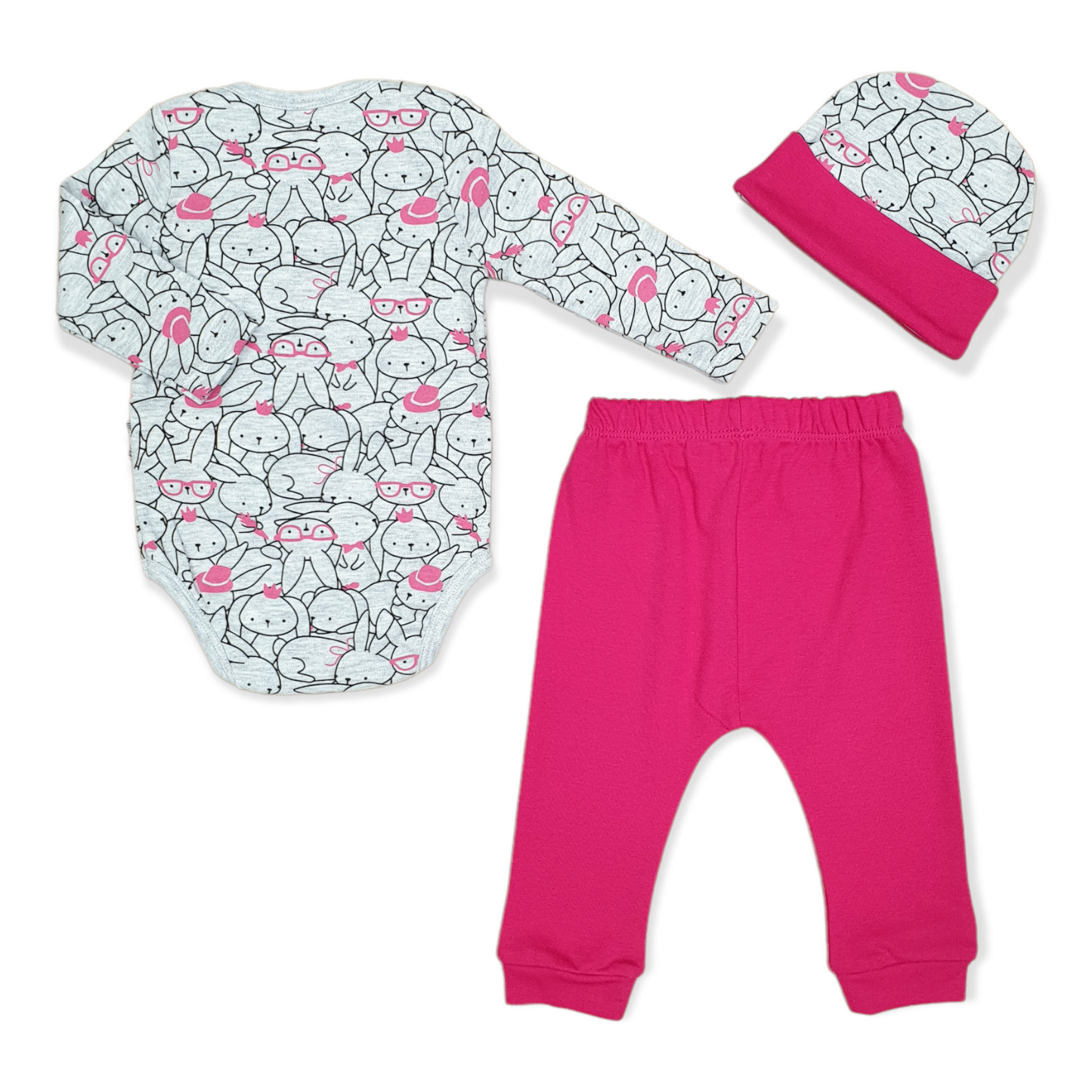 Little Rabbits Baby Girl Body with Pants and Cap