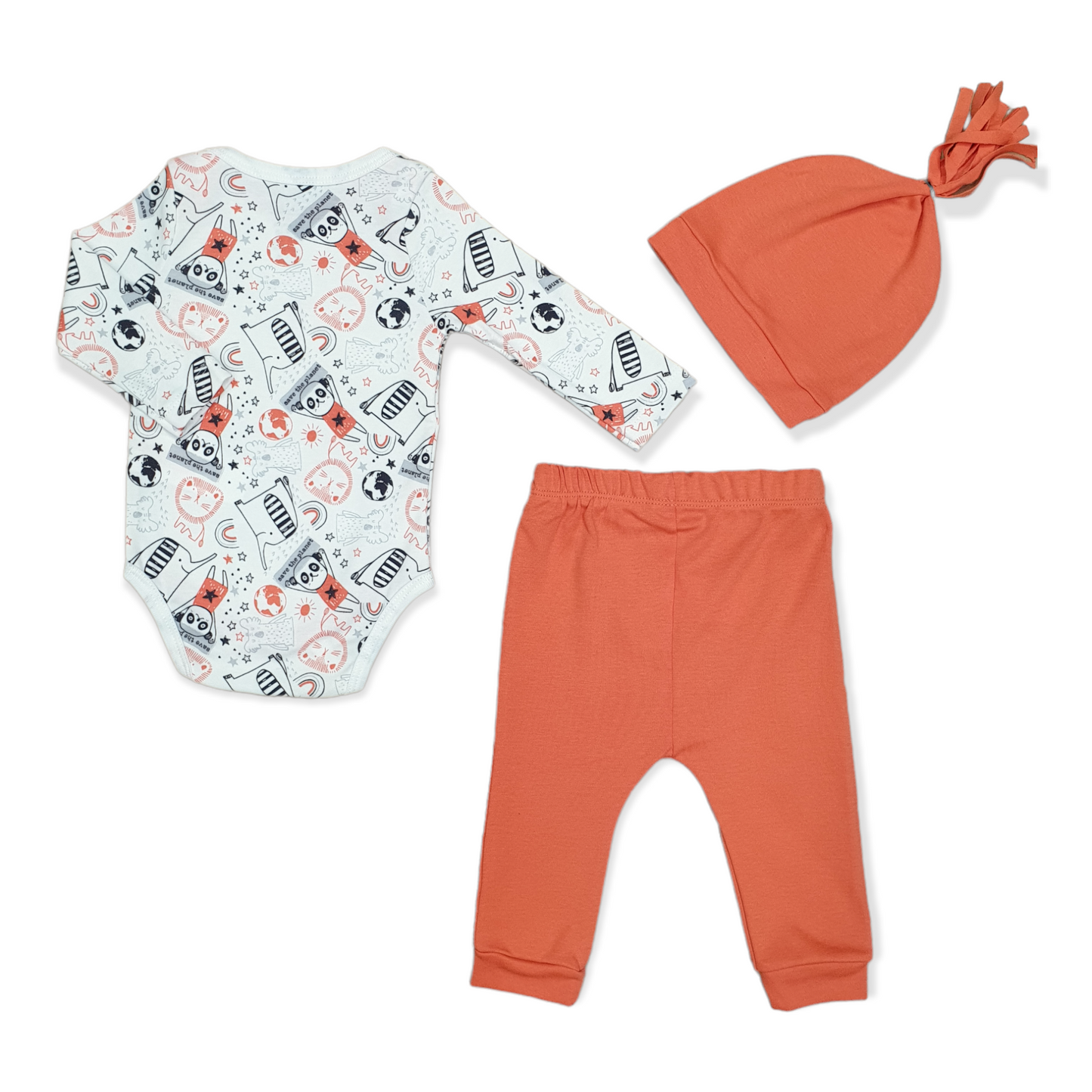 Save The Planet Baby Boy Body with Pants and Cap