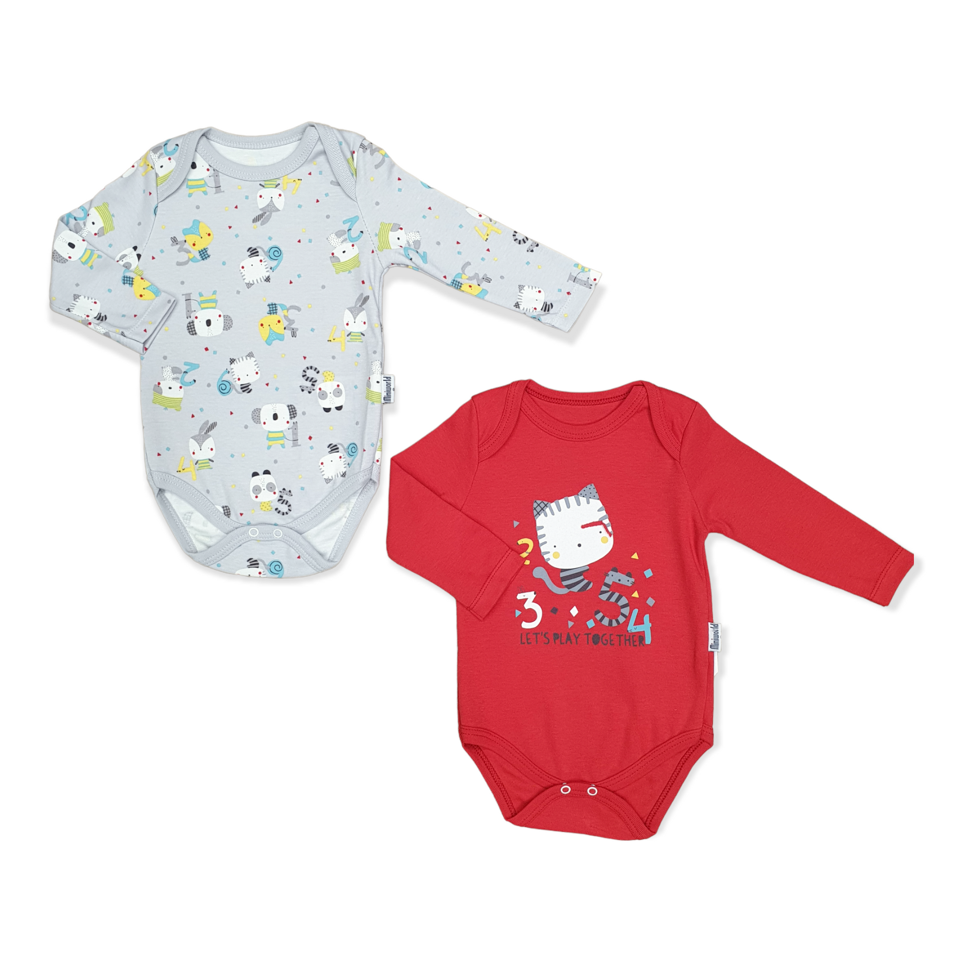 Miniworld - Long Sleeve 2pcs Red Lets Play Together Unisex Body