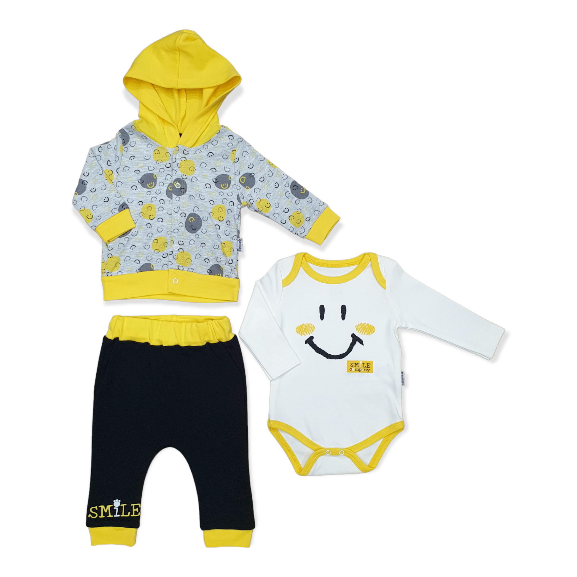 Miniworld - Long Sleeve 3pcs Smile Company Unisex Body with Pants and Jacket