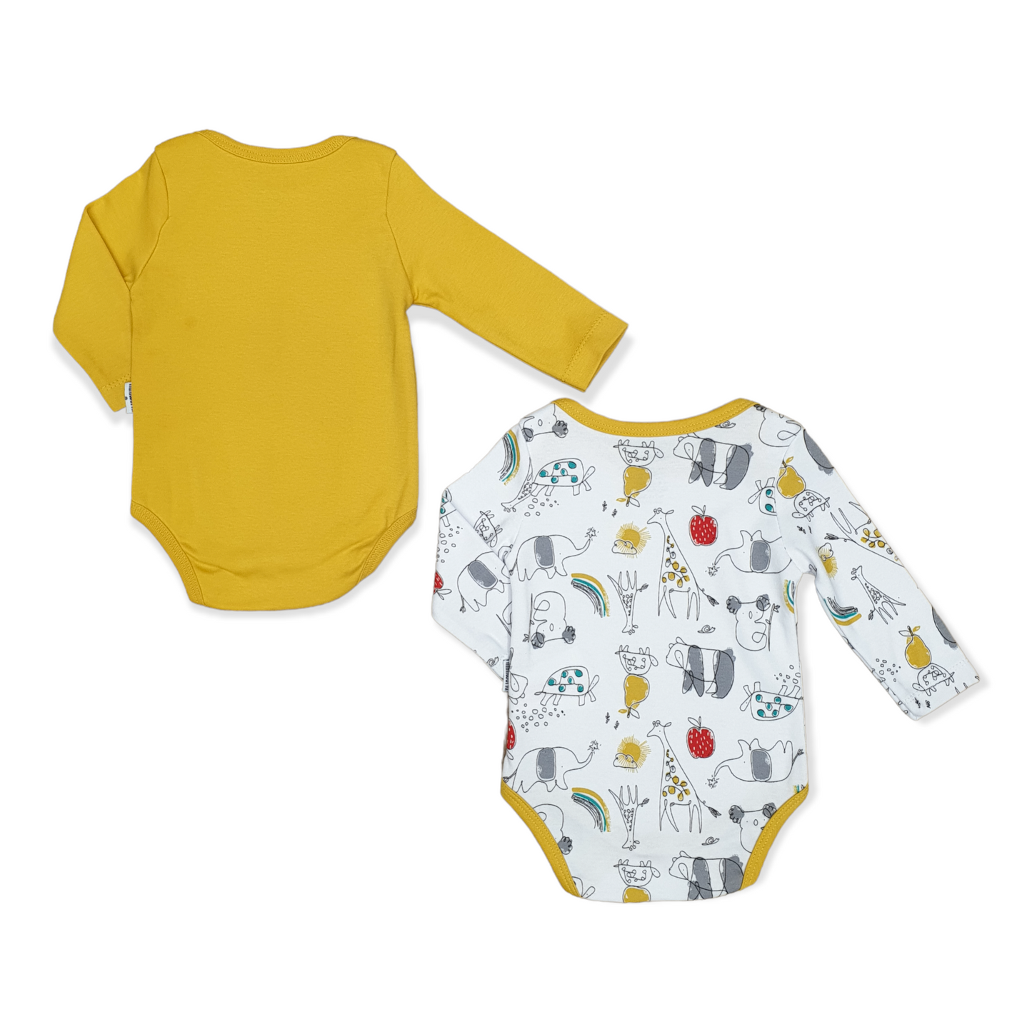 2pcs Friends are Forever Unisex Body-ainbow, Animal, Animals, Apple, Bear, Bears, Body, Bodysuit, Boy, catboy, catgirl, catunisex, Creeper, Forever, Friends, Giraffe, Girl, Long Sleeve, Onesie, Pear, Sun, Turtle, Unisex, White, Yellow-Miniworld-[Too Twee]-[Tootwee]-[baby]-[newborn]-[clothes]-[essentials]-[toys]-[Lebanon]