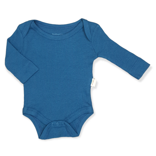 Organic Cotton Blue Unisex Body-Basic, Blue, Body, Bodysuit, Boy, catboy, catgirl, catunisex, Creeper, Girl, Long Sleeve, Navy Blue, Onesie, Organic, Unisex-BabyCosy-[Too Twee]-[Tootwee]-[baby]-[newborn]-[clothes]-[essentials]-[toys]-[Lebanon]