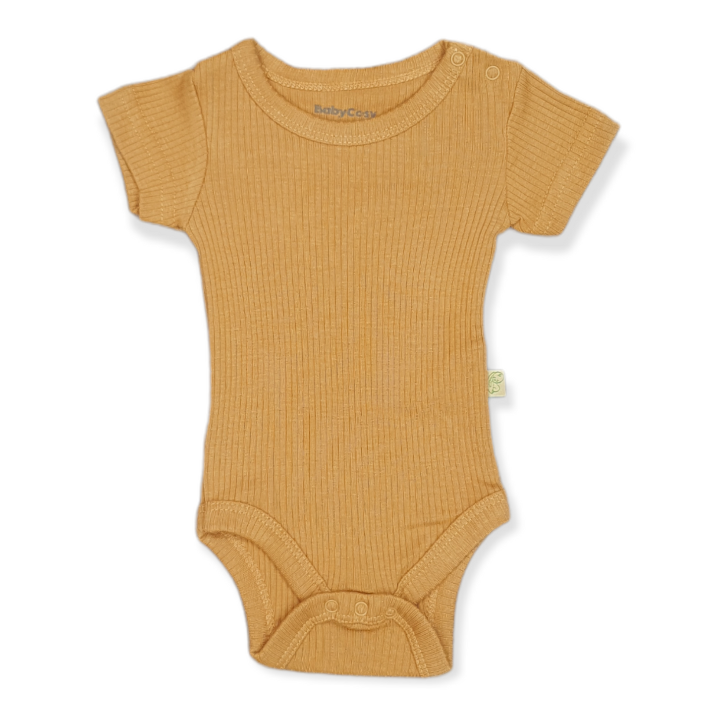 Organic Cotton Mustard Unisex Body-Basic, Body, Bodysuit, Boy, catboy, catgirl, catunisex, Creeper, Girl, Mustard, Onesie, Organic, Short Sleeve, Unisex, Yellow-BabyCosy-[Too Twee]-[Tootwee]-[baby]-[newborn]-[clothes]-[essentials]-[toys]-[Lebanon]