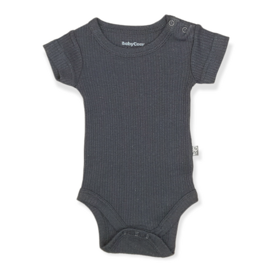BabyCosy - Organic Cotton Short Sleeve Black Unisex Body