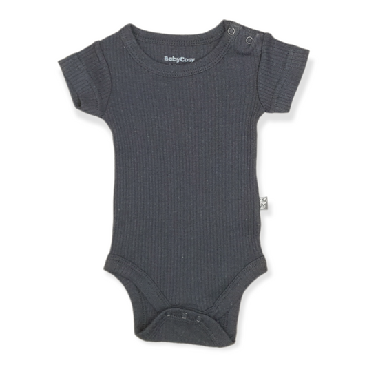 Organic Cotton Black Unisex Body-Basic, Black, Body, Bodysuit, Boy, catboy, catgirl, catunisex, Creeper, Girl, Onesie, Organic, Short Sleeve, Unisex-BabyCosy-[Too Twee]-[Tootwee]-[baby]-[newborn]-[clothes]-[essentials]-[toys]-[Lebanon]