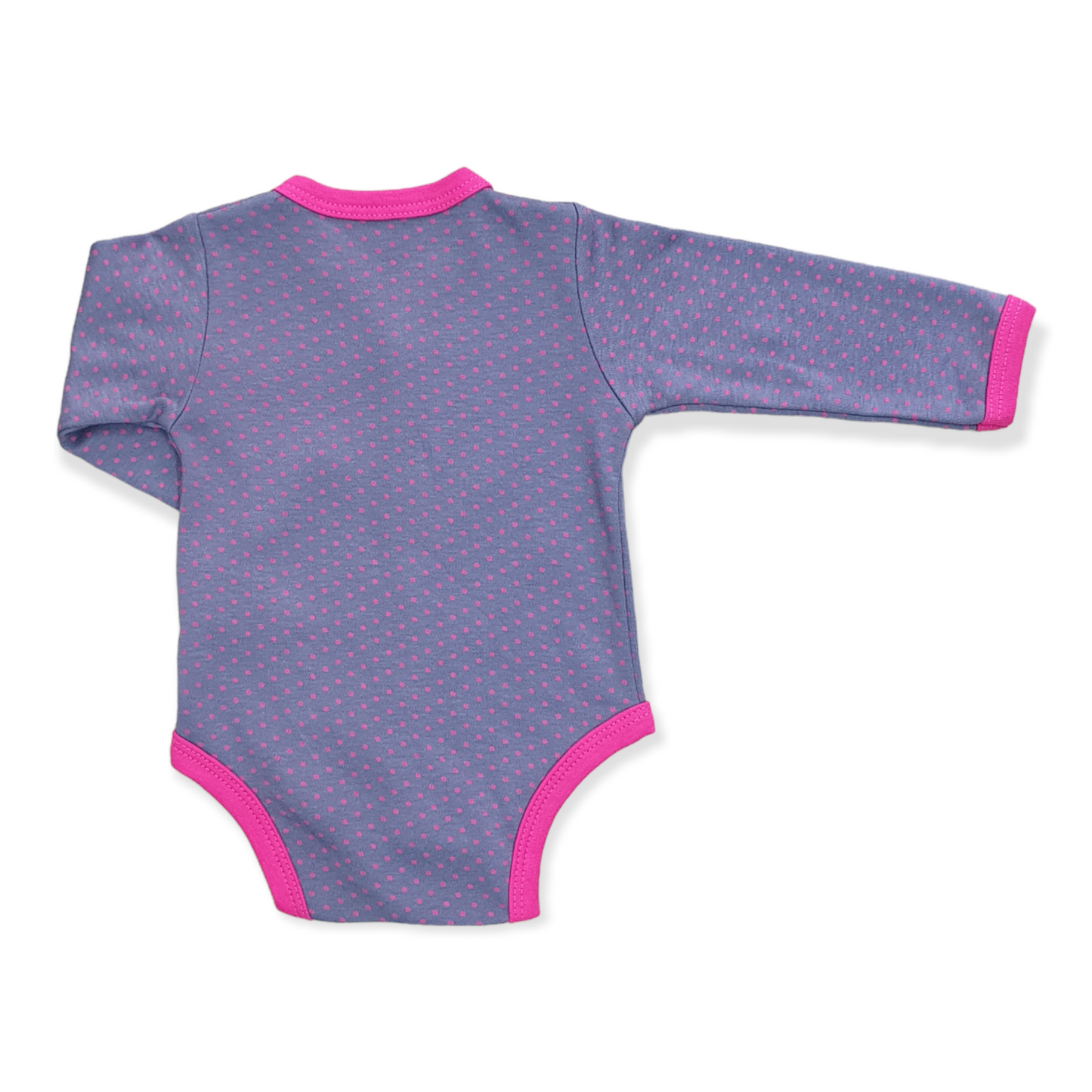 Dotted Baby Girl Body-Body, Bodysuit, catgirl, Creeper, Dotted, Girl, Long Sleeve, Onesie, Pattern, Pink, Purple-VEO-[Too Twee]-[Tootwee]-[baby]-[newborn]-[clothes]-[essentials]-[toys]-[Lebanon]