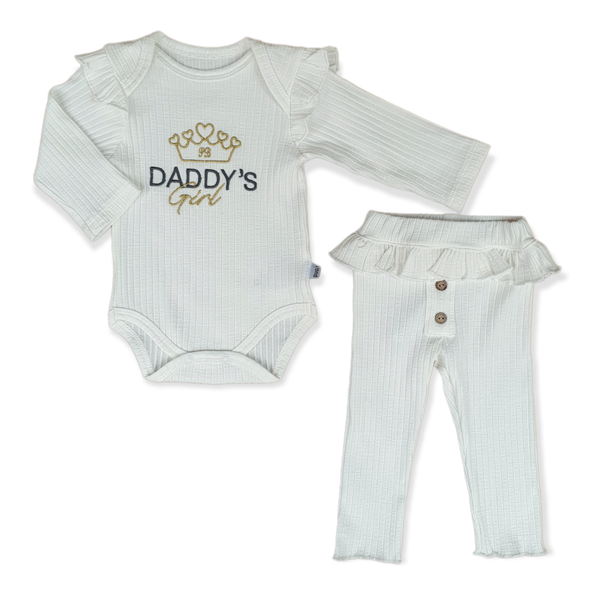 Puanbaby - Long Sleeve Off-White Daddy's Girl Body with Pants
