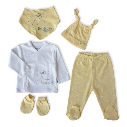 Newborn Organic Cotton Dandelions Hospital Set