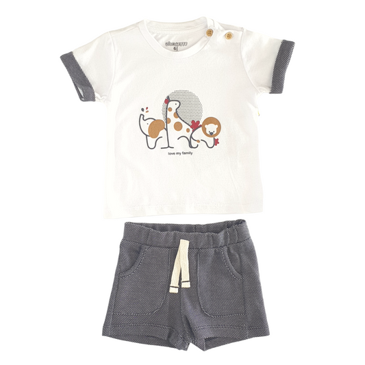 Dino Family Love Navy Set-Blue, Boy, Catboy, Catgirl, Catset2pcs, Dino, Family, Girl, Love, Navy, Set, Short sleeve, Shorts, SS23, Top, Unisex-Divonette-[Too Twee]-[Tootwee]-[baby]-[newborn]-[clothes]-[essentials]-[toys]-[Lebanon]