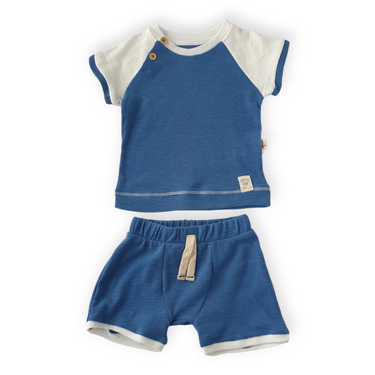 Navy Blue Top and Shorts Set