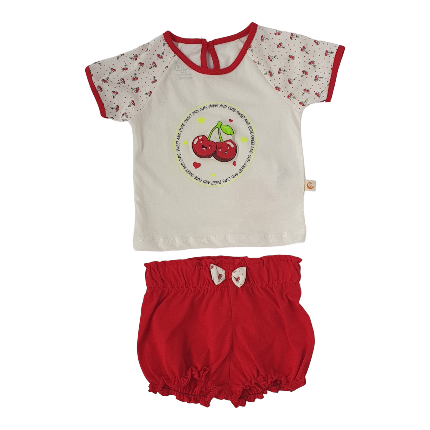 Cherry White and Red Set-Catgirl, Catset2pcs, Cherry, Girl, Love, Red, Set, Short sleeve, Shorts, SS23, Top, White-Divonette-[Too Twee]-[Tootwee]-[baby]-[newborn]-[clothes]-[essentials]-[toys]-[Lebanon]