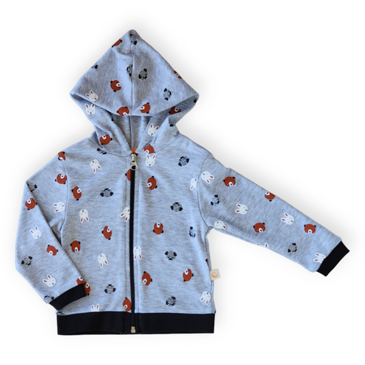 Animal Faces Jacket with Hoodie-Animals, Bear, Boy, catboy, catgirl, catjacket, catunisex, Coala, FW23, Girl, Jacket, Long Sleeve, Rabbit-Divonette-[Too Twee]-[Tootwee]-[baby]-[newborn]-[clothes]-[essentials]-[toys]-[Lebanon]